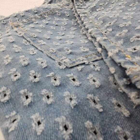 Boohoo Man Distressed Pull Texture Skate Jeans Men's 36x32 NEW Relaxed Fit NWT - Picture 3 of 16